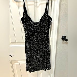 Black rhinestone mini dress